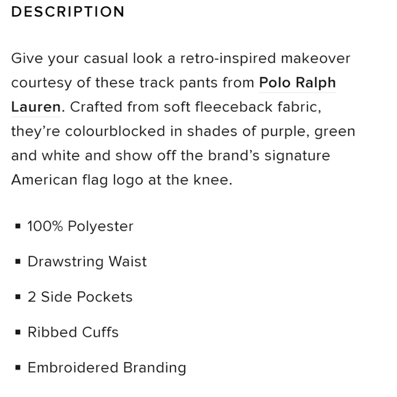 NWT Men's Ralph Lauren Polo Sport Track Pants - Picture 11 of 12